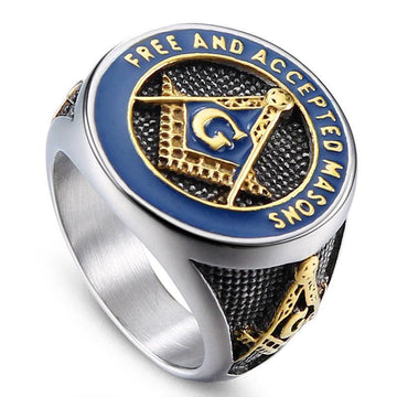 High Quality Stainless Steel Retro Masonic Rings For Men - The Jewellery Supermarket